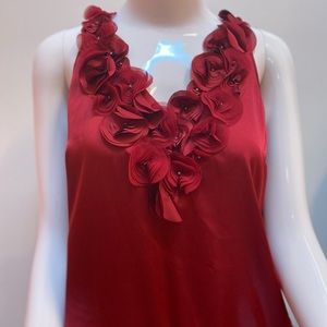 White House Black Market Rosette neck Shell blouse